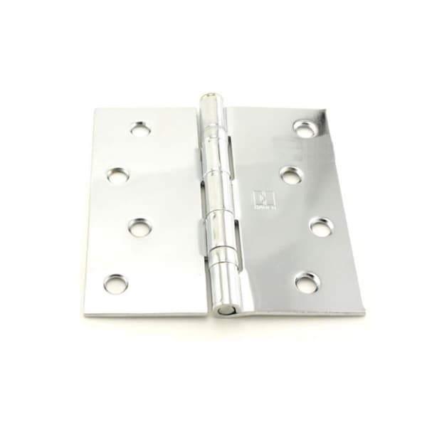 Hager 4x4 in. Square Corner Ball Bearing Full Mortise Residential Weight Hinge, No. 034477 Bright Chrome BB1741426EA - main